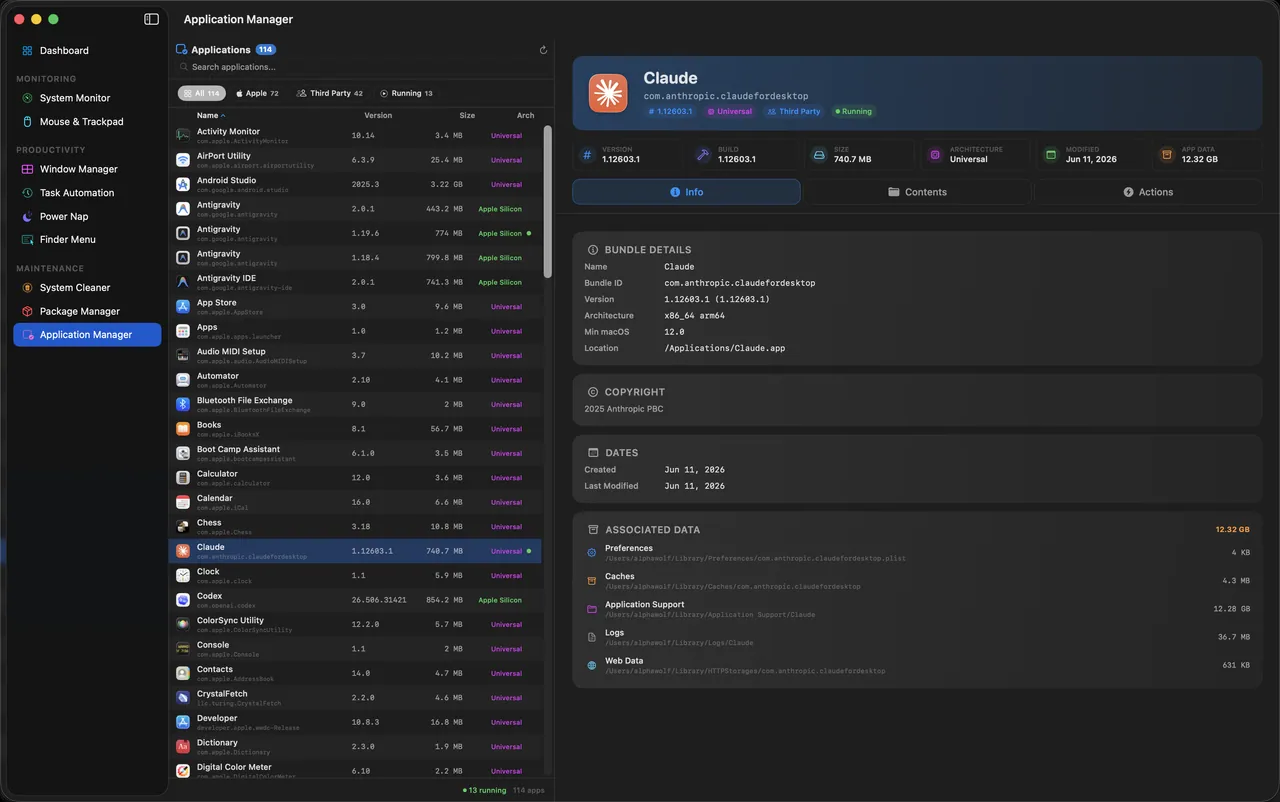 Application Manager in MyMac